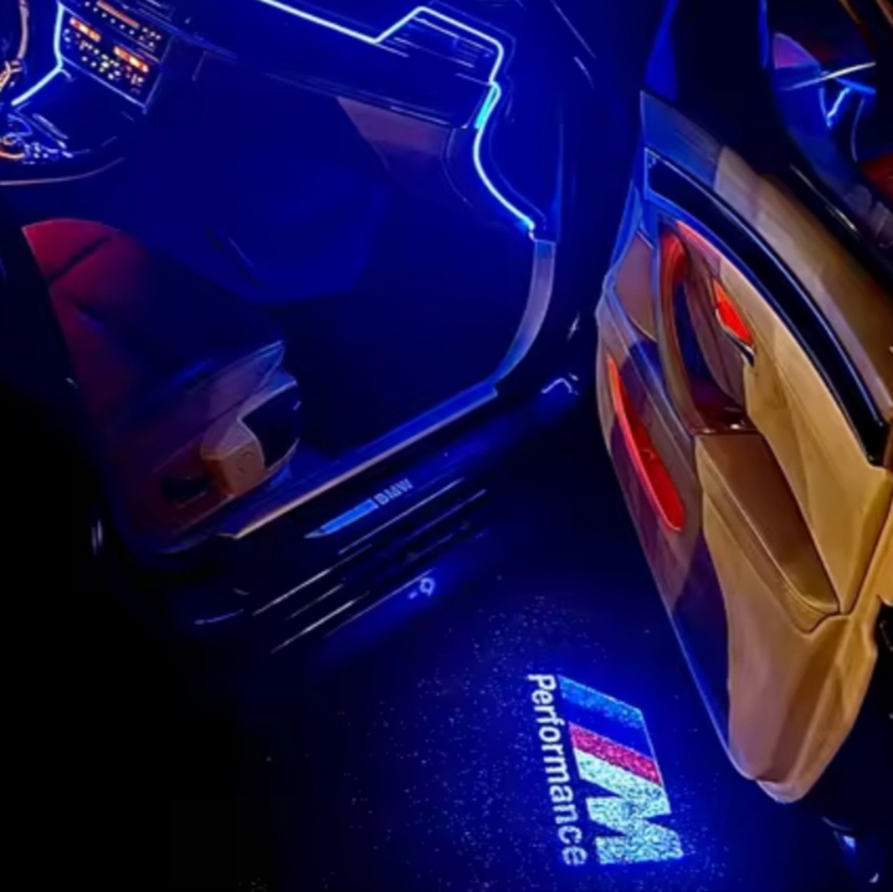 2 BMW M Performance LED car door projector lights Plug & Play Install
